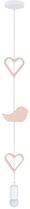 Różowa lampa wisząca dla dzieci do pokoju HEART metal MDF E27