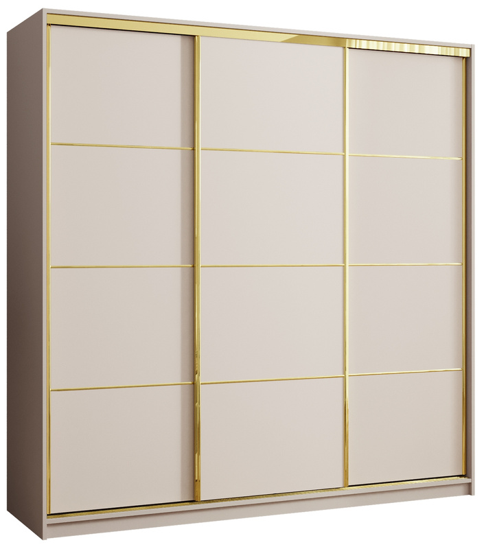 Szafa przesuwna 200 cm z szufladami GOLD NEW beż piaskowy