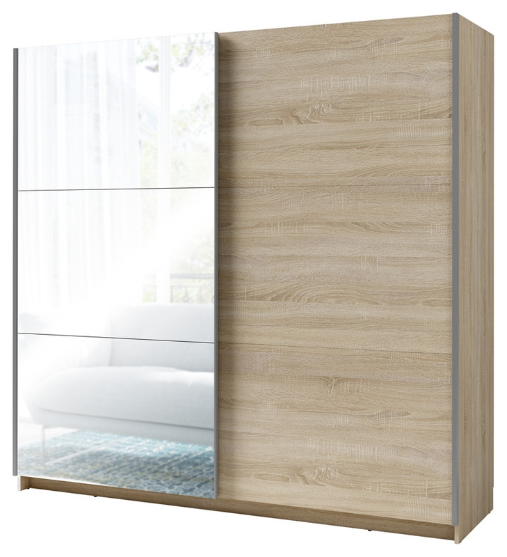 Szafa przesuwna z lustrem ARLEN do sypialni dąb sonoma