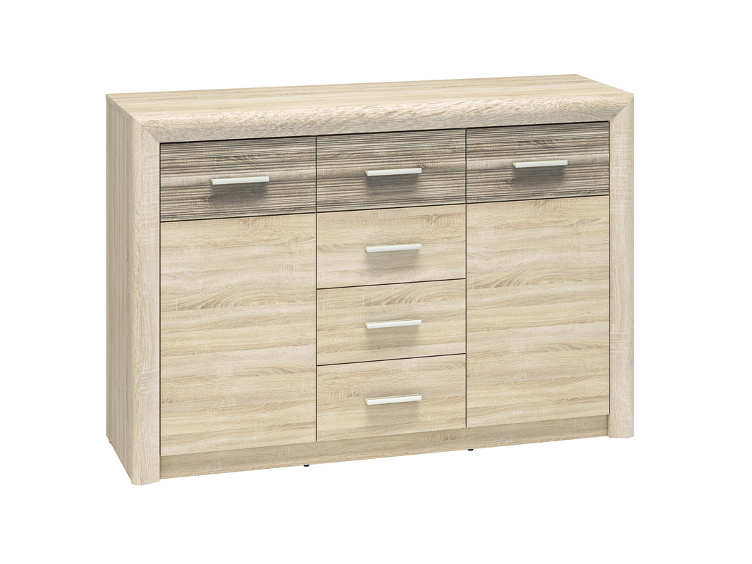 Komoda z szufladami i drzwiami 138 cm CASTEL dąb sonoma
