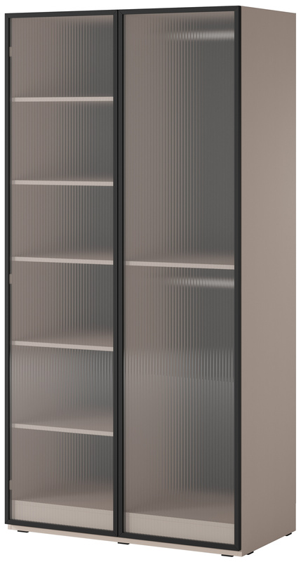 Nowoczesna beżowa szafa modułowa dwudrzwiowa 101 cm SIGMA