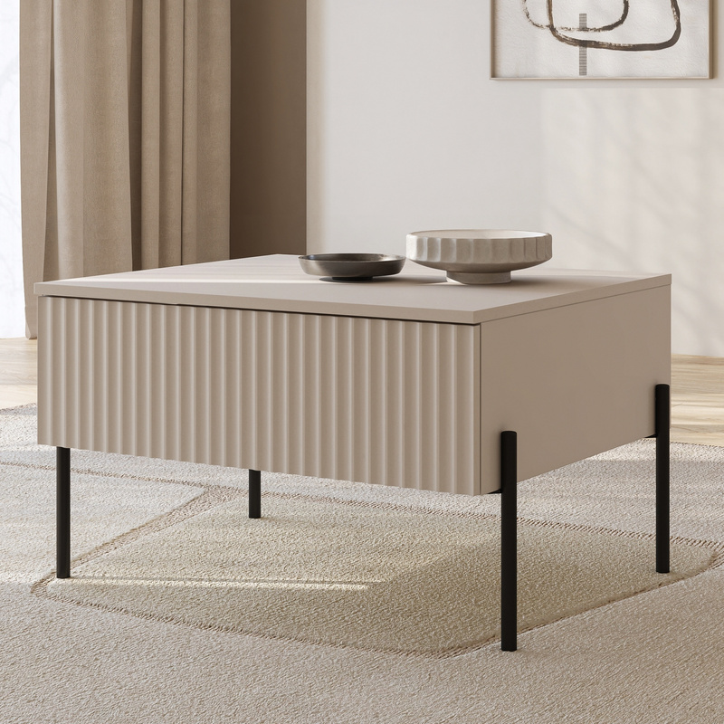 Stolik kawowy z szufladą 70 cm do salonu ORE kaszmir