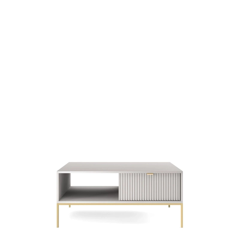 Szary stolik kawowy z szufladą glamour AVANTI