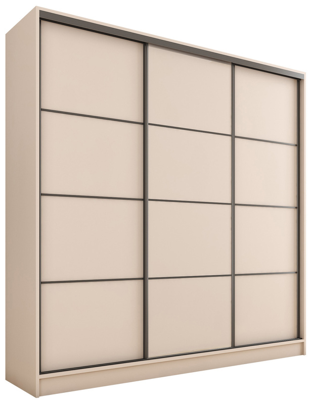 Beżowa szafa przesuwna do sypialni 200 cm LOFT MAX