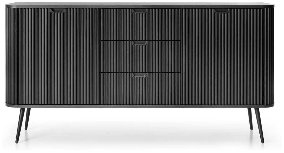 Czarna nowoczesna komoda z szufladami 168 cm do salonu ZENIT
