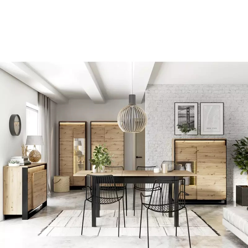 Loftowe meble do salonu QUANT dąb artisan