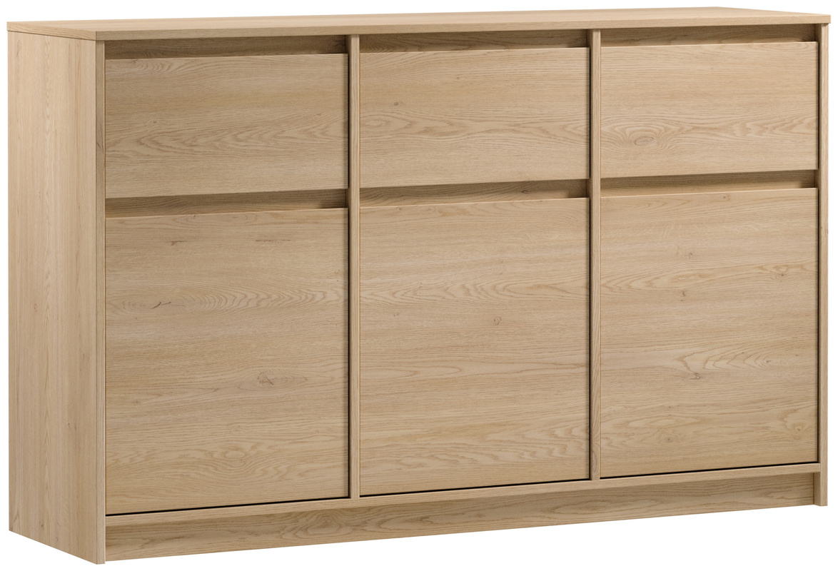 Trzydrzwiowa komoda z szufladami do salonu 138 cm MARANTA