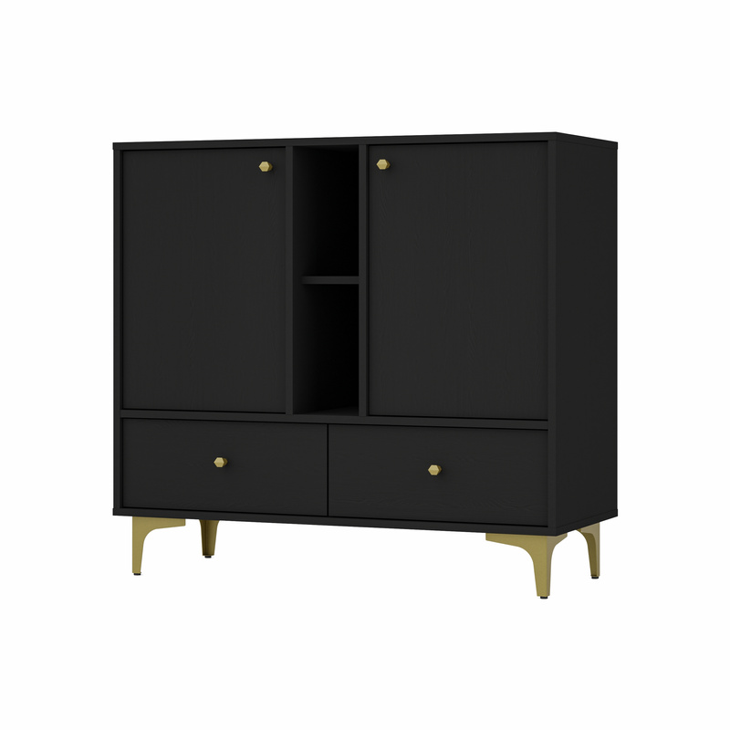 Nowoczesna czarna mała komoda z szufladami 100 cm TOKEN