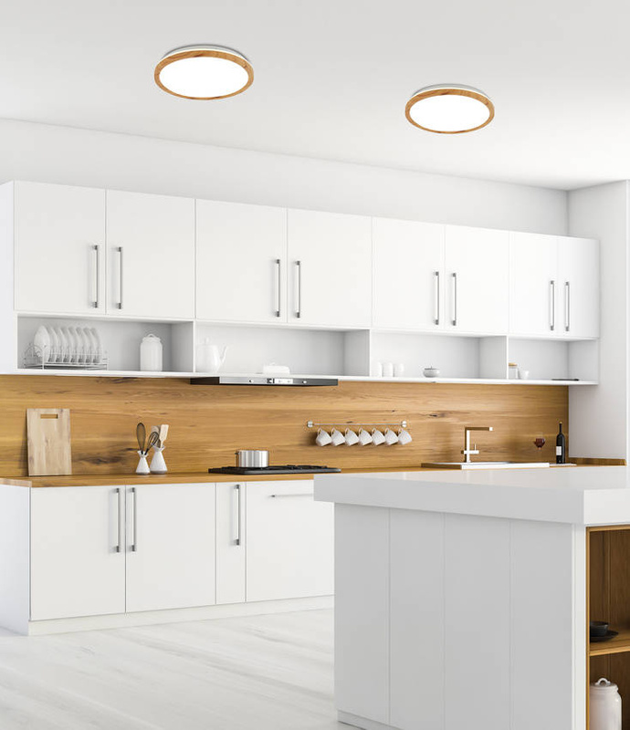 Biały plafon sufitowy LED 30 cm do salonu KATO metal