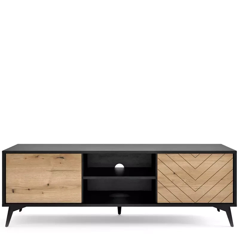 Szafka rtv loft z motywem jodełki ALMAS