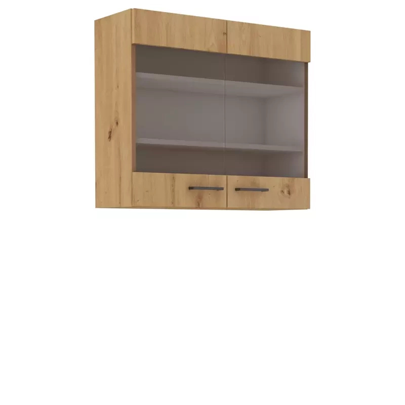 Wisząca szafka kuchenna z przeszklonymi frontami dąb artisan MILANO