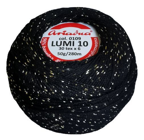 kordonek Ariadna Lumi 10 kol.0109 /czarny -złota nitka