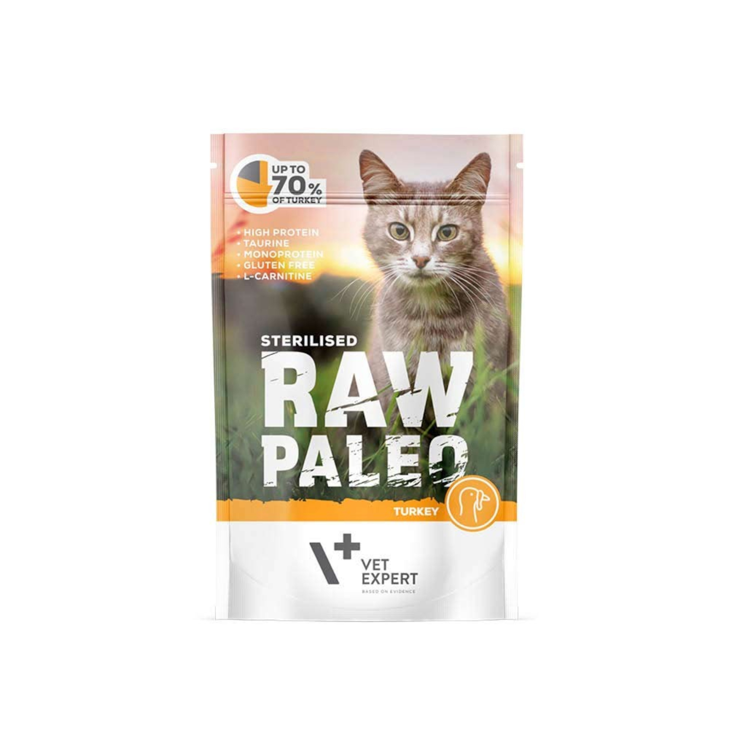 RAW PALEO STERILISED TURKEY 100g - mokra karma dla kotów sterylizowanych - indyk