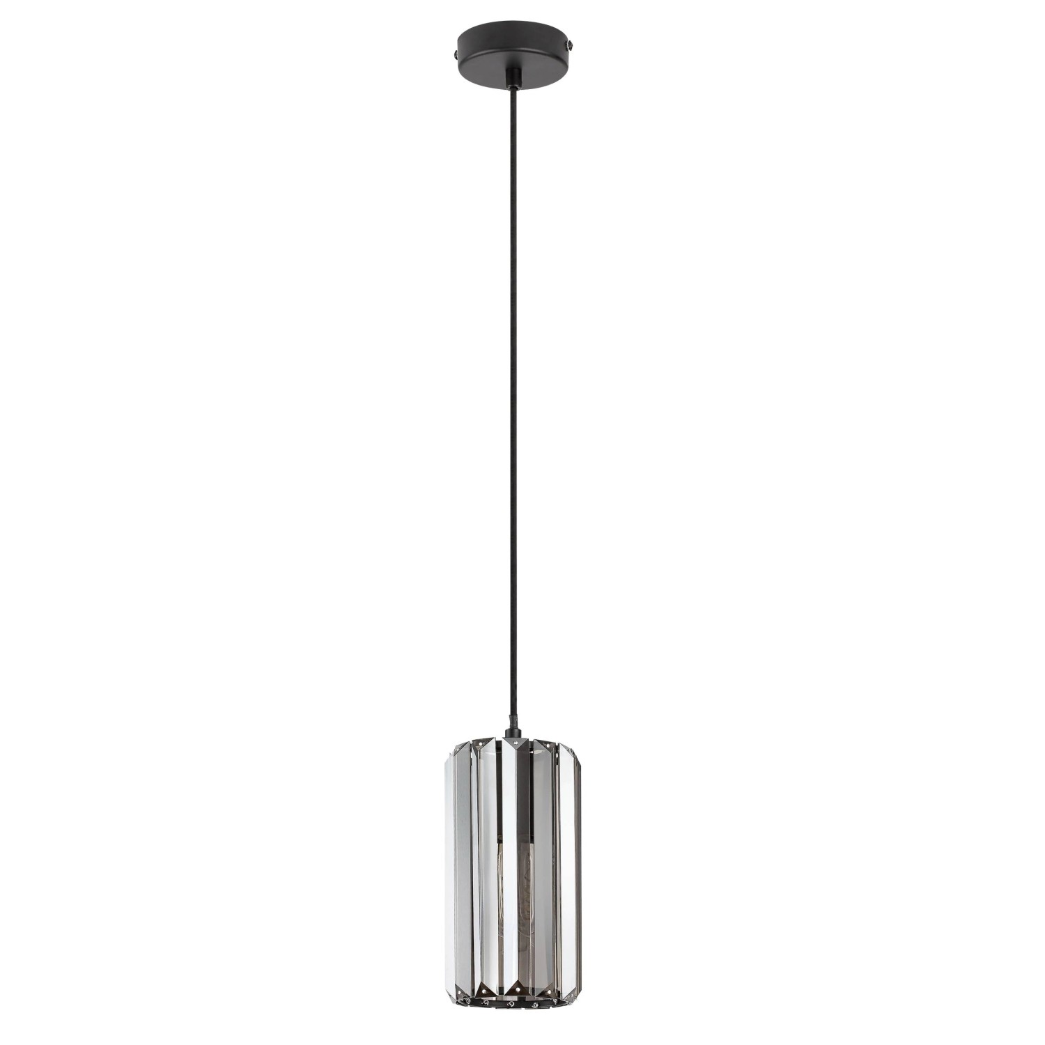 Rabalux Lampa wisząca Veness 1x40W E27 czarna klosz dymny