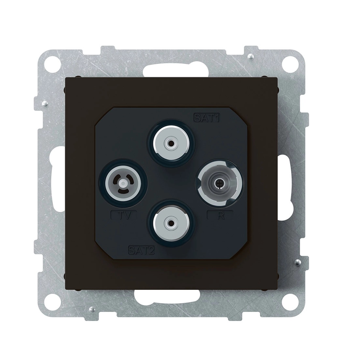 Gniazdo SUNO TV-R-2XSAT czarne