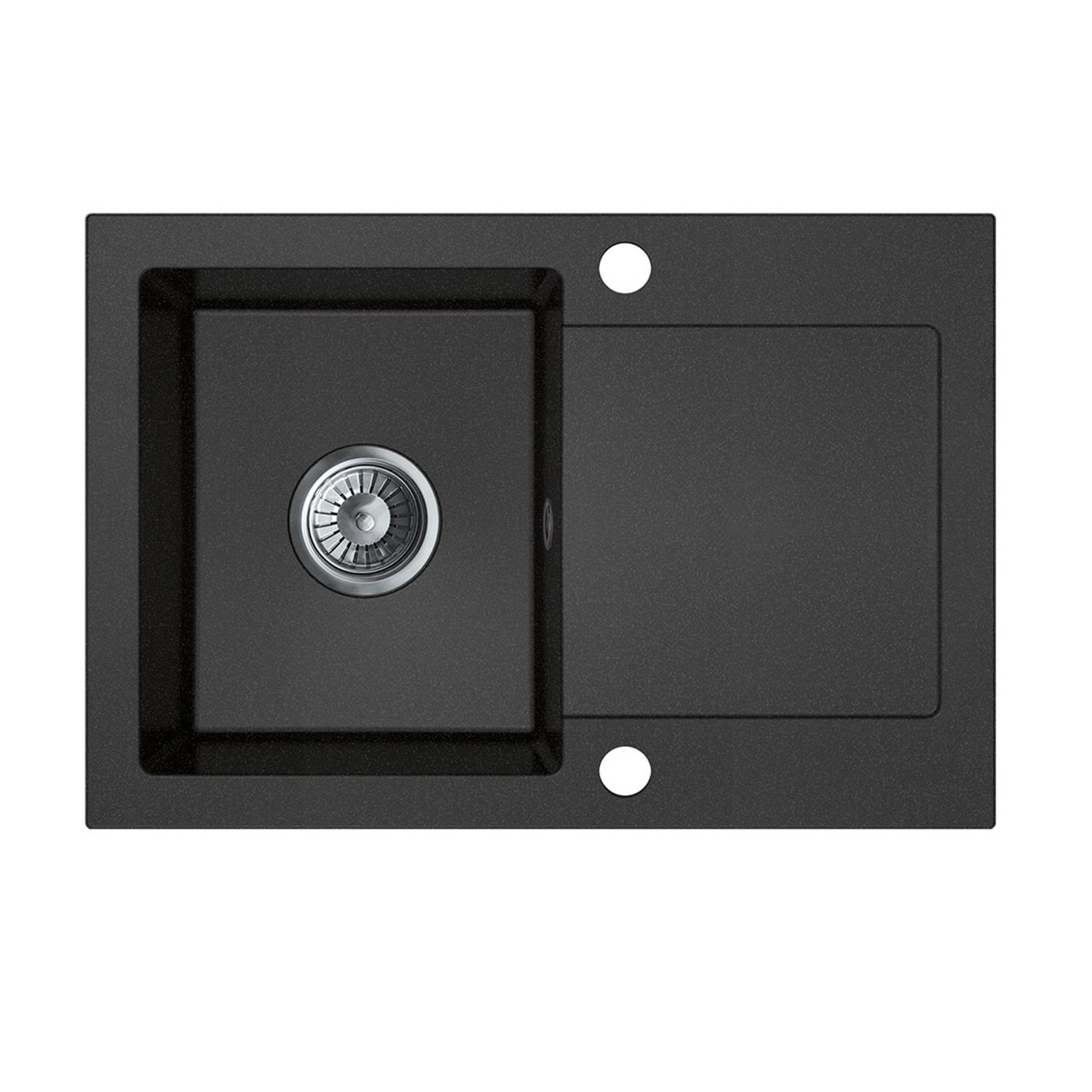 Zlewozmywak Senso 1-kom. z ociekaczem, grafitowy 65x44 cm