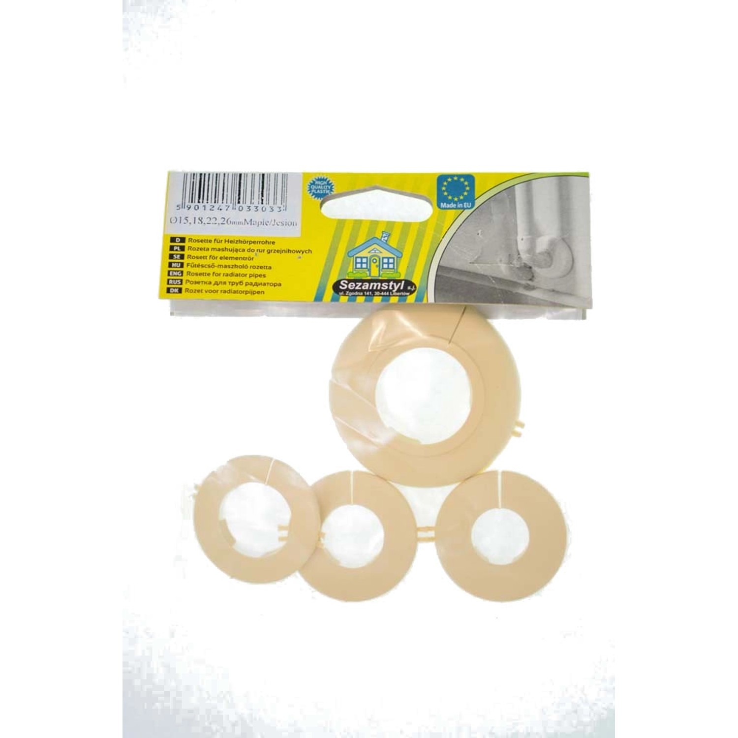 Rozeta uniwersalna 16, 18, 22, 26 mm jesion