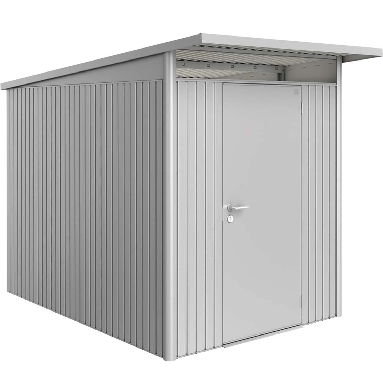 Biohort Domek ogrodowy srebrny drzwi pojedyncze - 180 x 380 cm