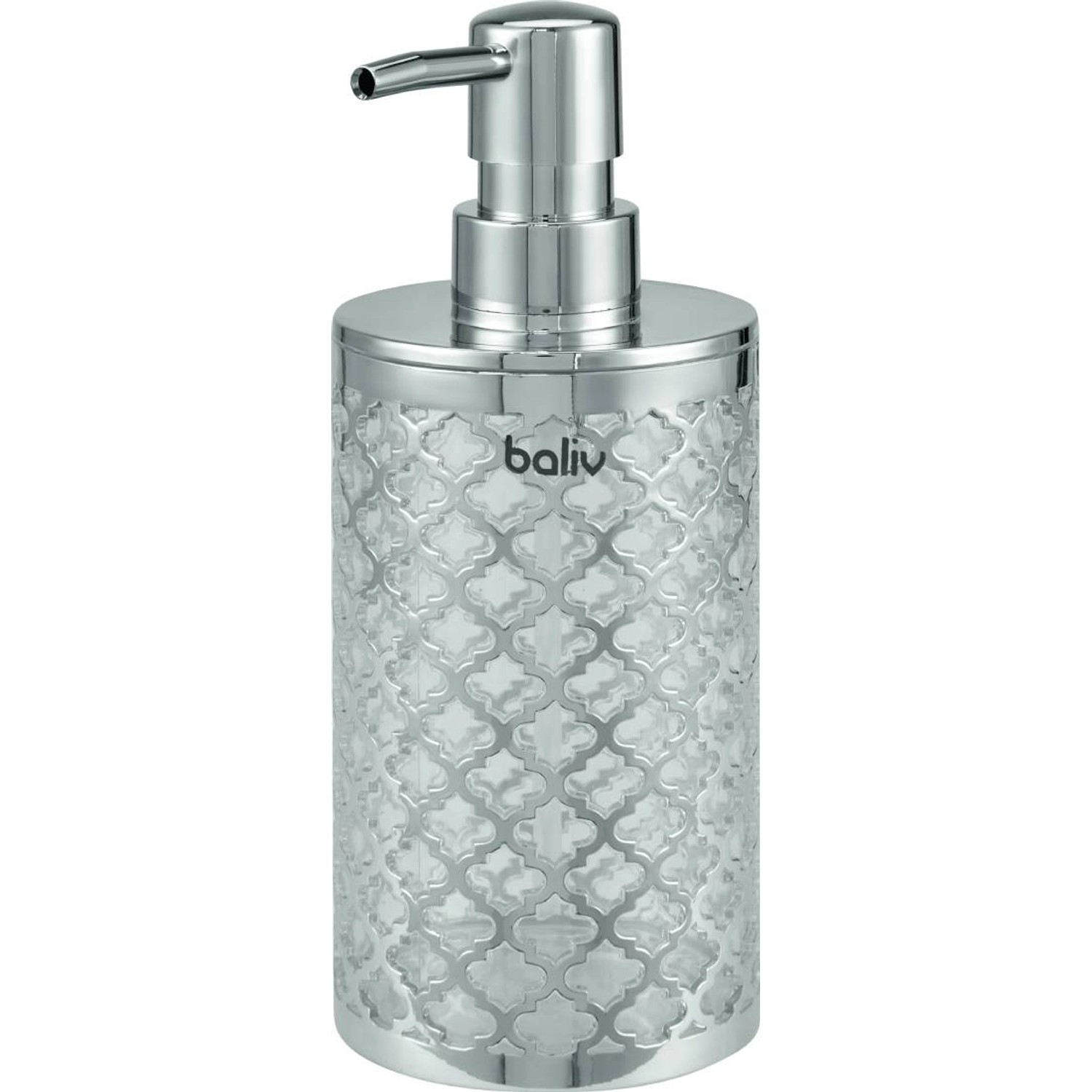Baliv Dozownik do mydła transparentny z wzorem chrom