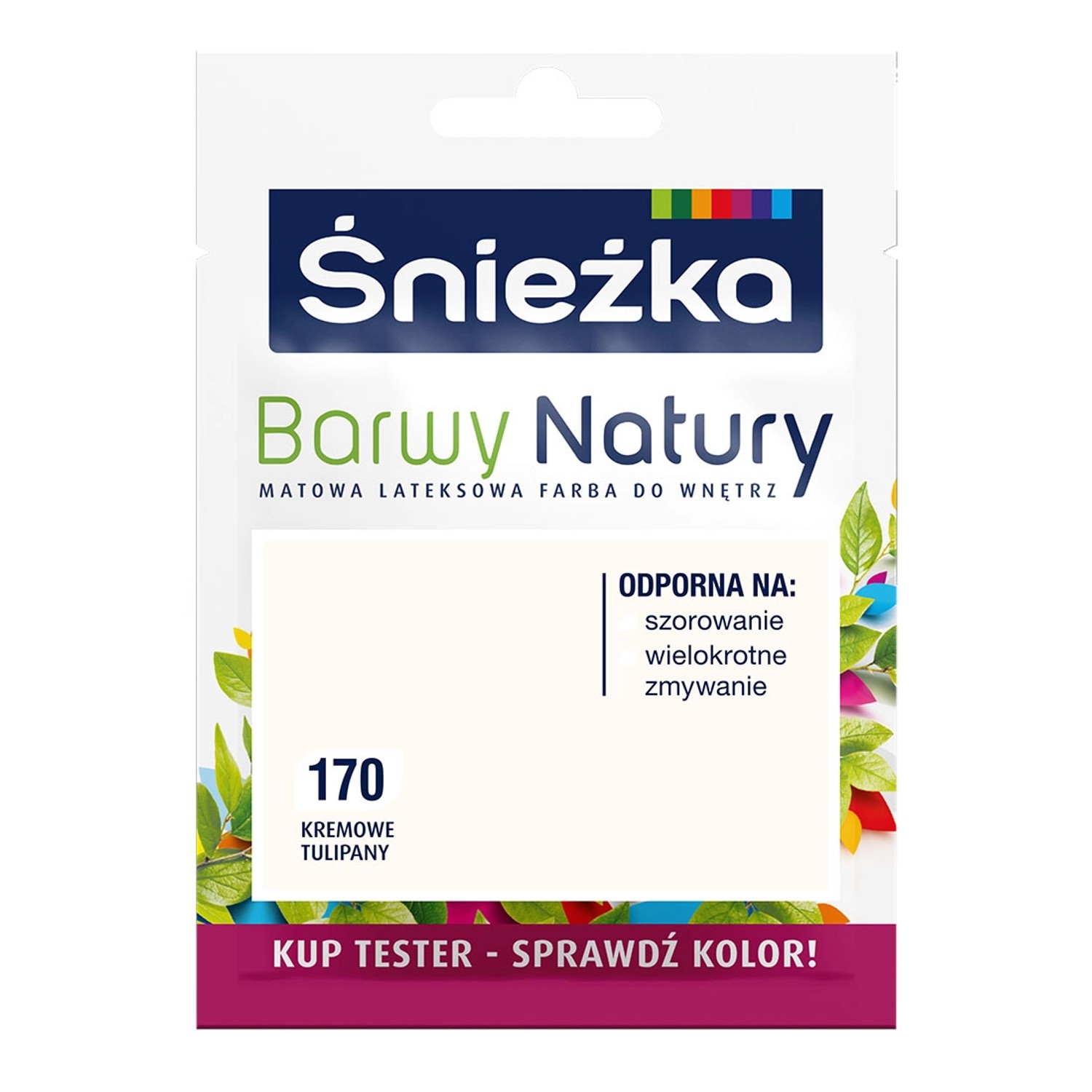 Tester farby Śnieżka Barwy Natury kremowe tulipany 25 ml