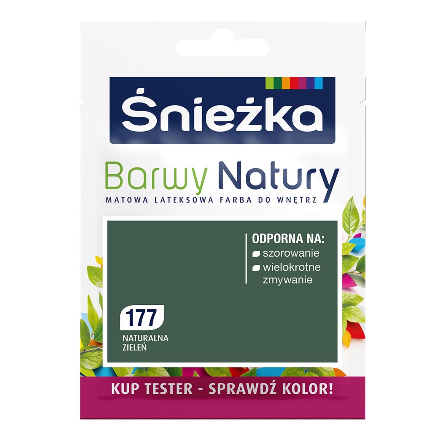 Tester farby Śnieżka Barwy Natury naturalna zieleń 25 ml