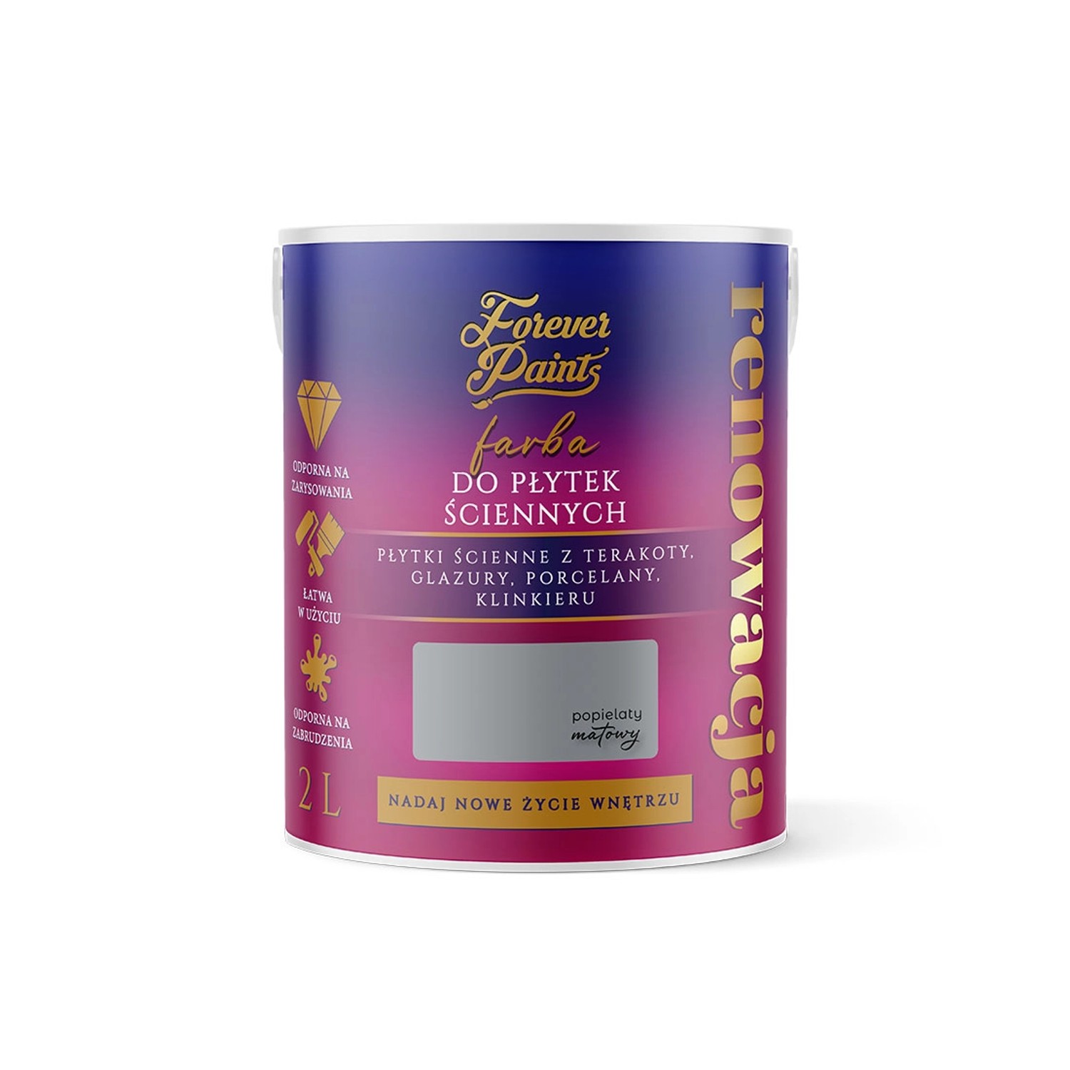 Farba Forever Paints do płytek ściennych popielata 2L