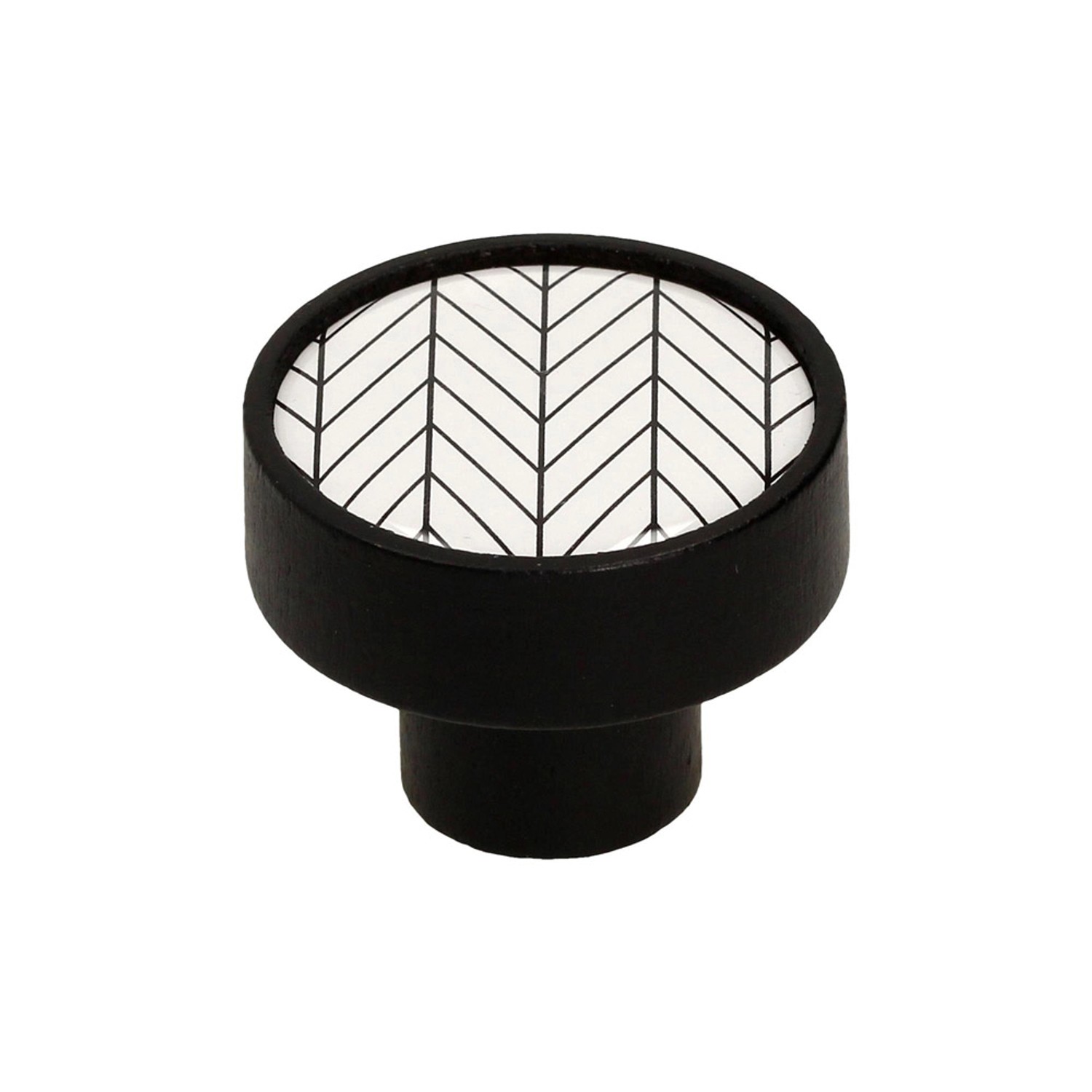 Gamet Gałka meblowa czarna jodełka 36mm