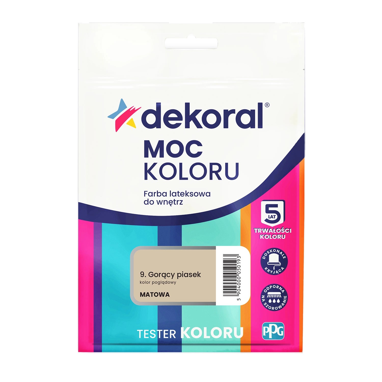 Tester farby Dekoral Moc Koloru gorący piasek 40 ml