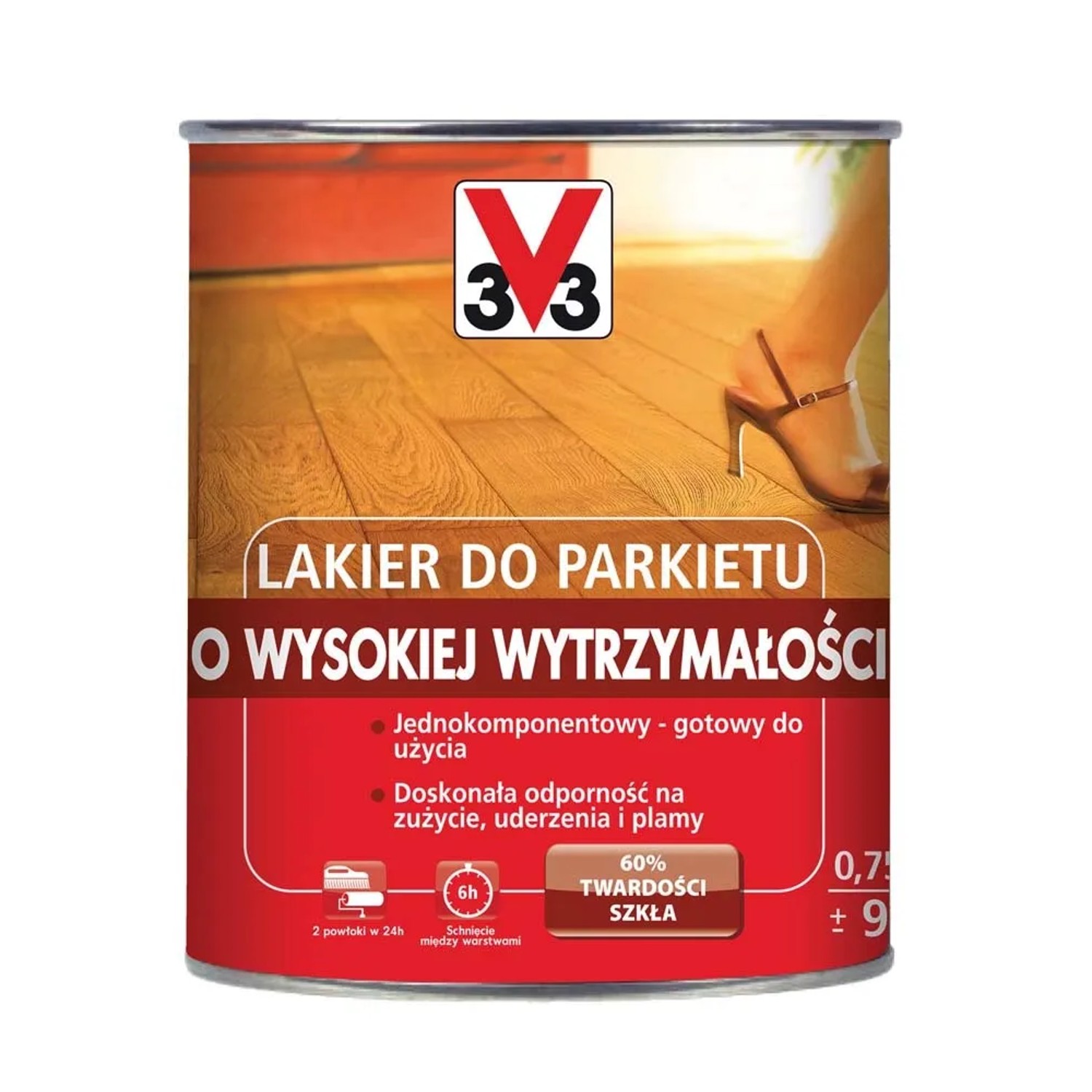 V33 Lakier do parkietu o wysokiej wytrzymałości satyna 750 ml