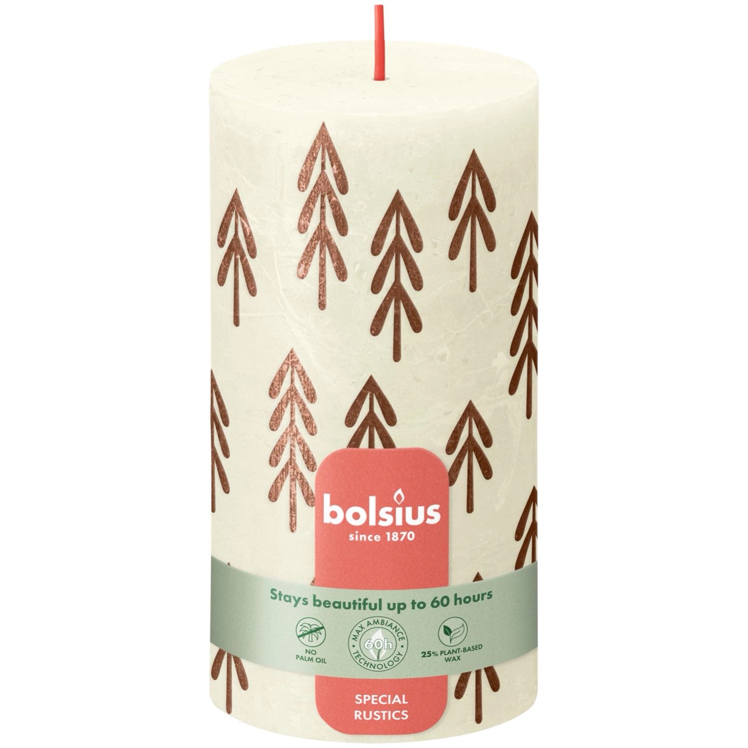 Świeca pieńkowa RUSTIC duża perłowa