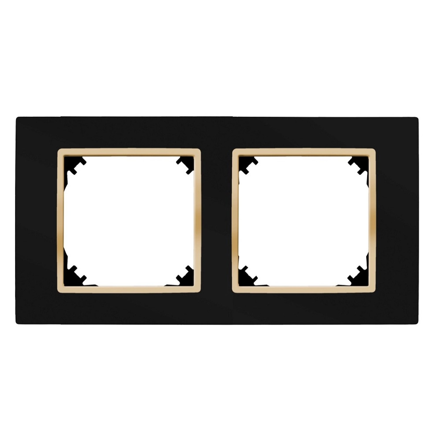 Elektro-Plast Ramka Santra 2-krotna czarna + złote wykończenie