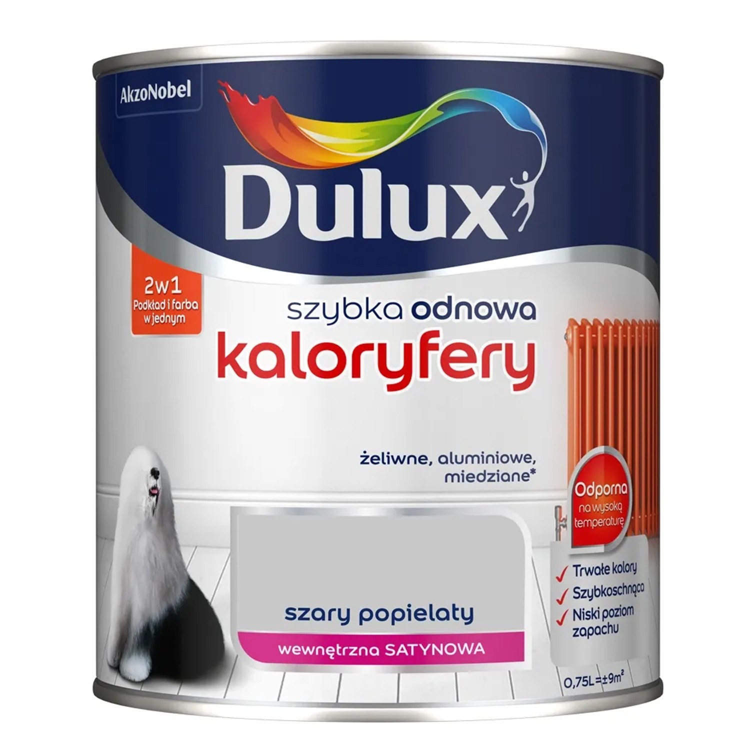 Dulux Szybka Odnowa Kaloryfery szary popielaty 750 ml