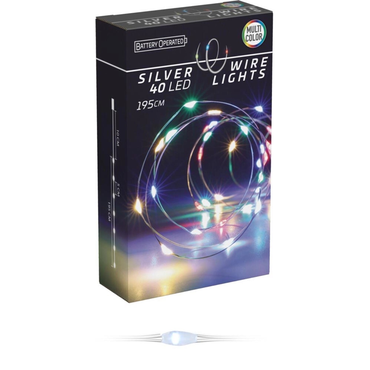 Lampki bateryjne 40 LED multikolor