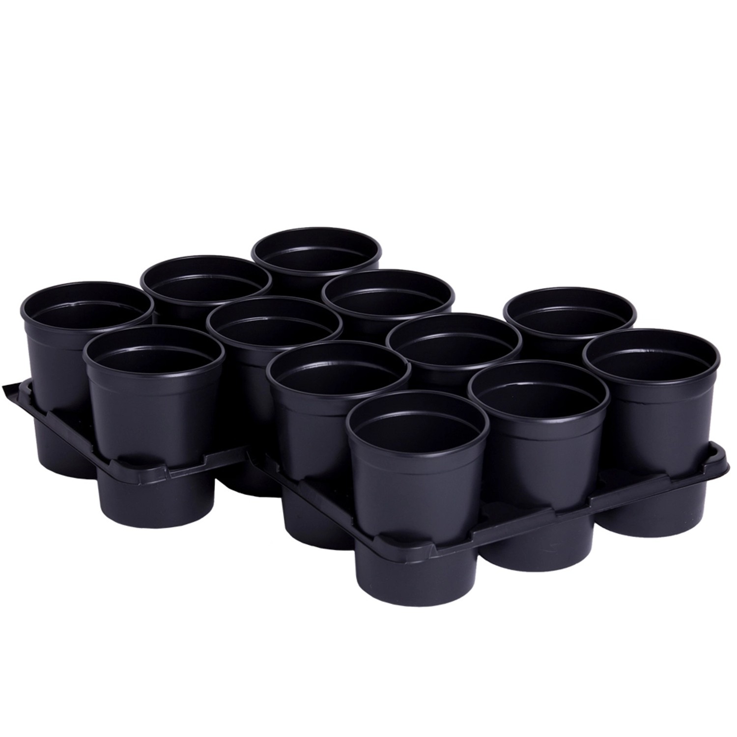 Doniczka okrągła 6cm zestaw 12szt.+2 tace