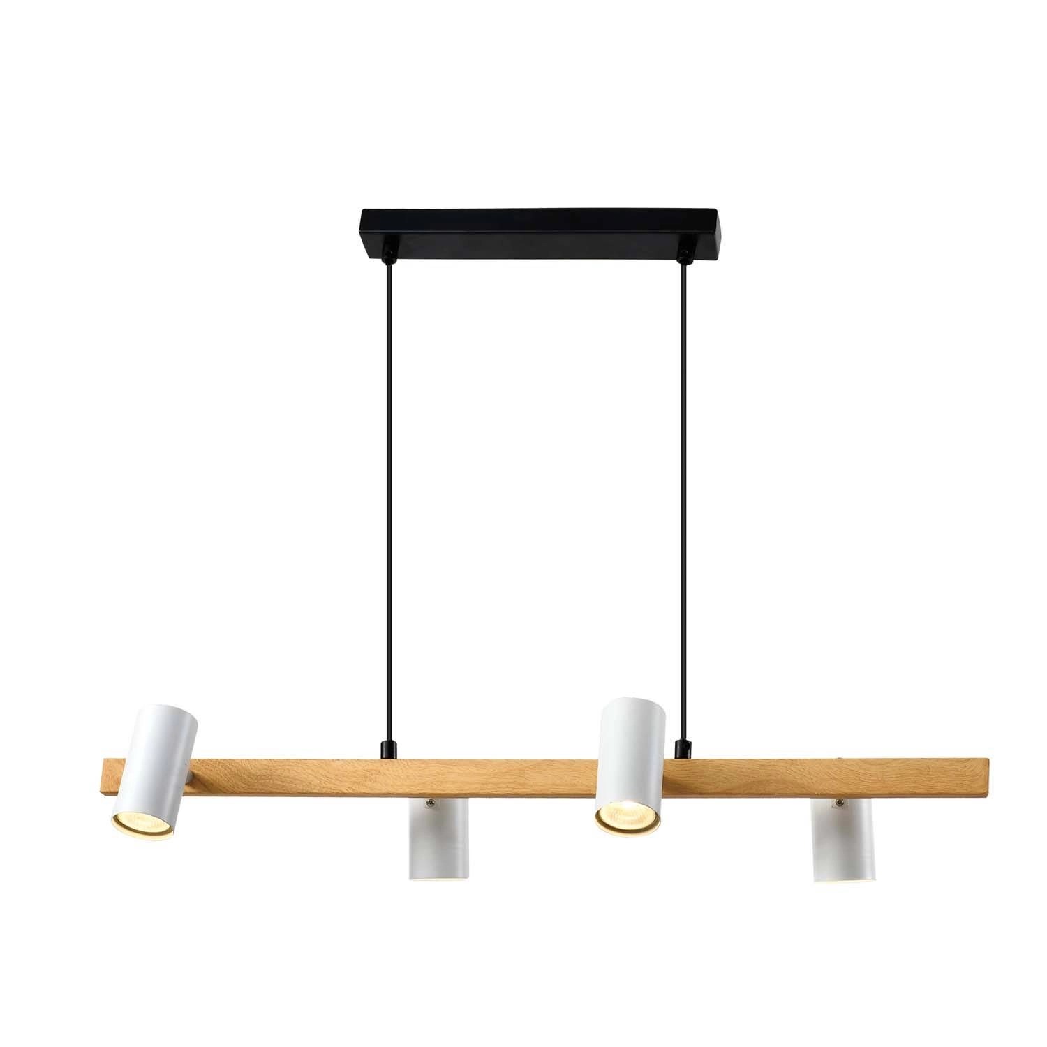 Candellux Lampa wisząca Xilo 4x25W GU10 biel-drewno