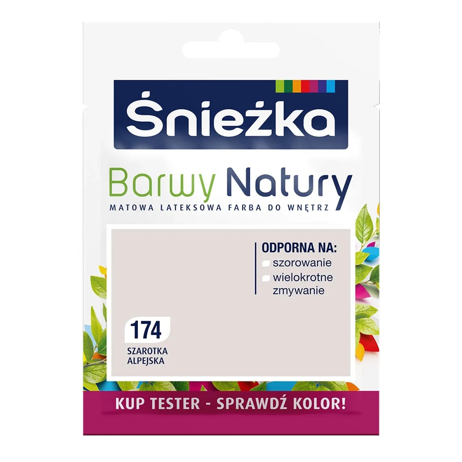 Tester farby Śnieżka Barwy Natury szarotka alpejska 25 ml