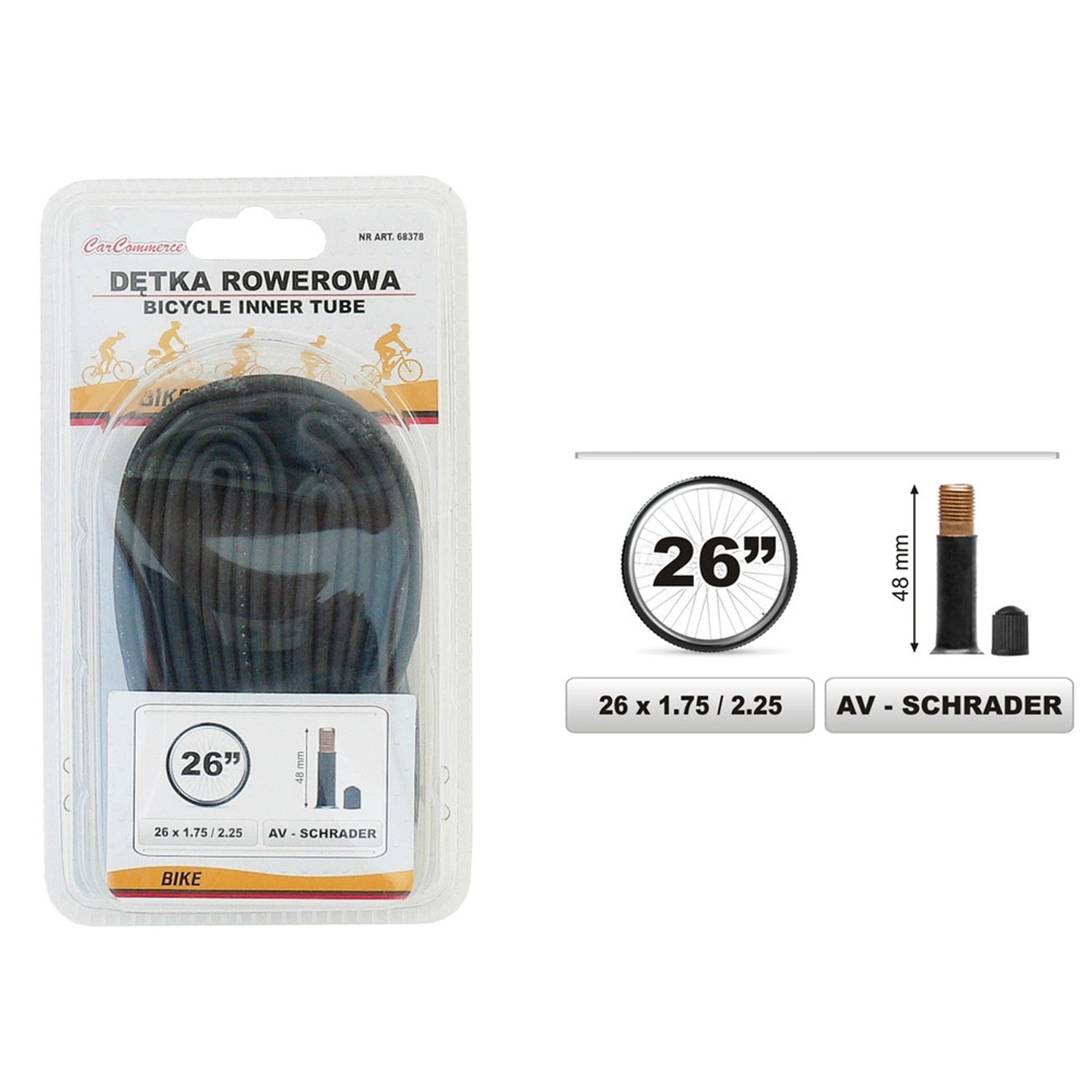 CarCommerce Dętka rowerowa 26 cal 1,75/2,25