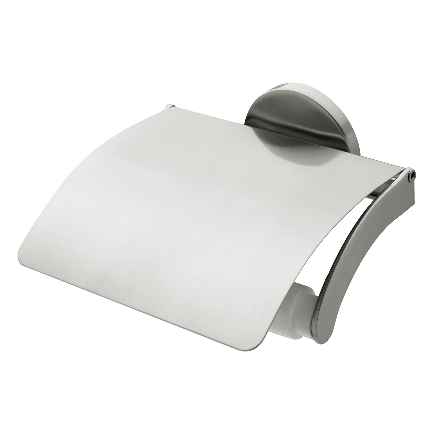 Bisk Uchwyt WC z klapką Virginia satyna / nikiel