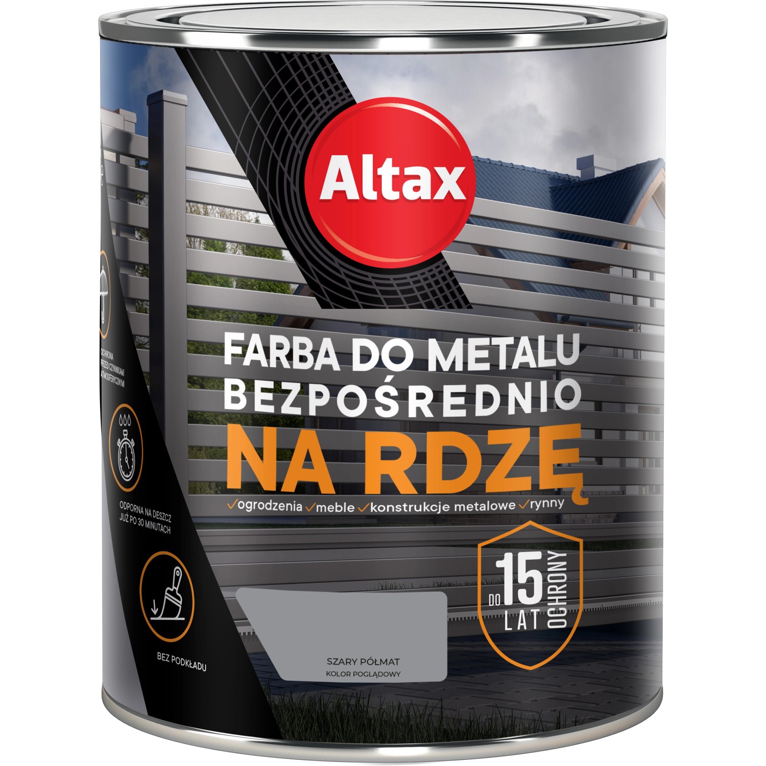 Altax Farba do metalu szary półmat 750 ml