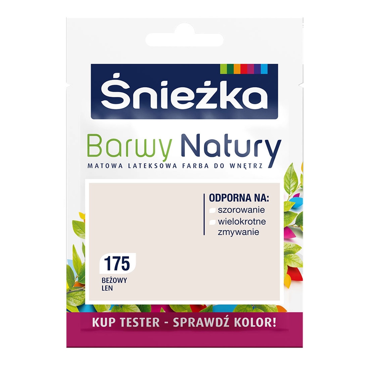 Tester farby Śnieżka Barwy Natury beżowy len 25 ml