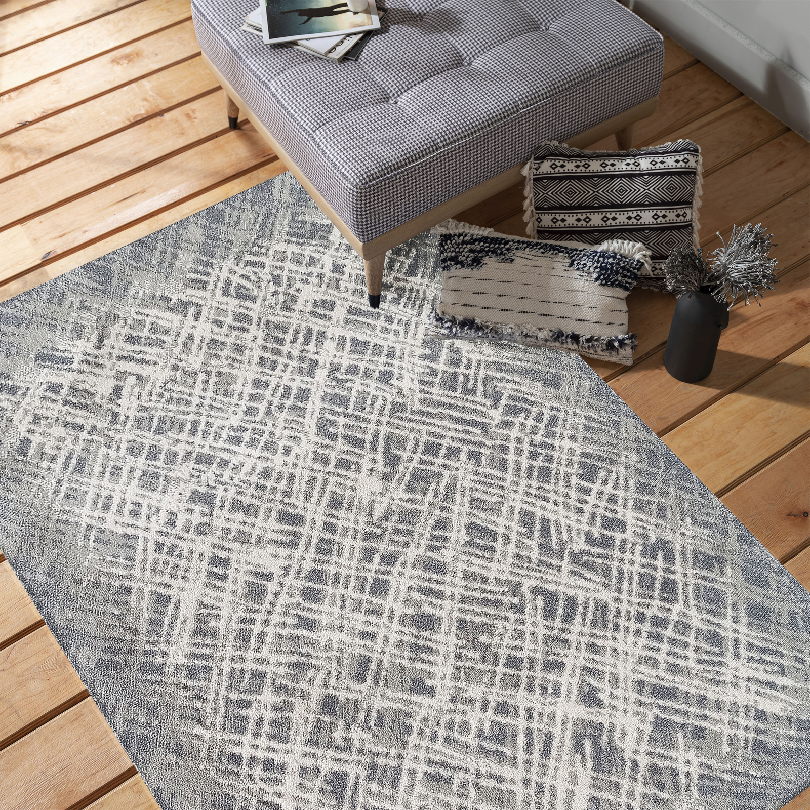 Dywan BCF- nowoczesny ROXANNE 08- szary