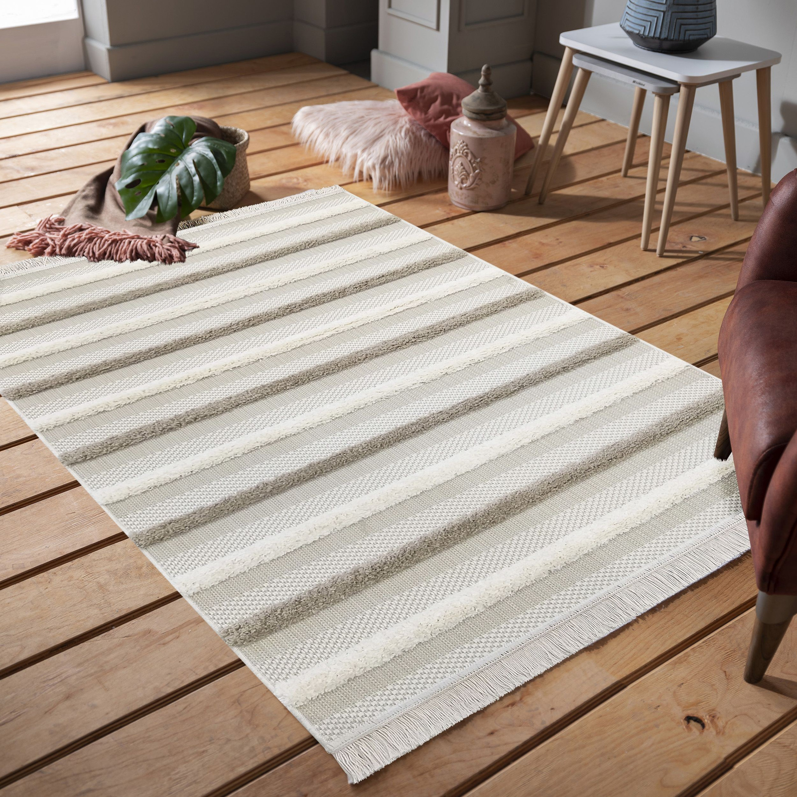 Nowoczesny dywan sznurkowy OUTDOOR- MATRIX 03- piaskowy beż