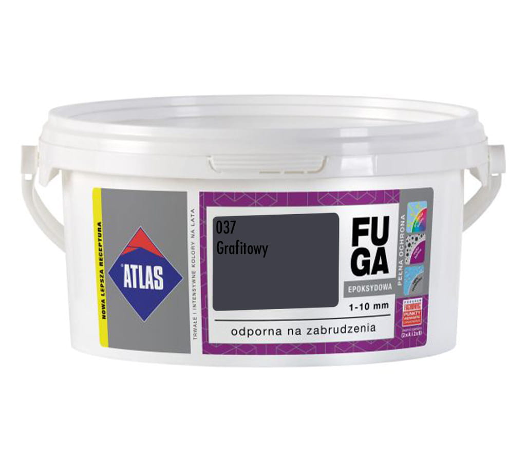 ATLAS FUGA EPOKSYDOWA 1-10MM GRAFITOWA 037 2KG ZAPRAWA DO SPOINOWANIA