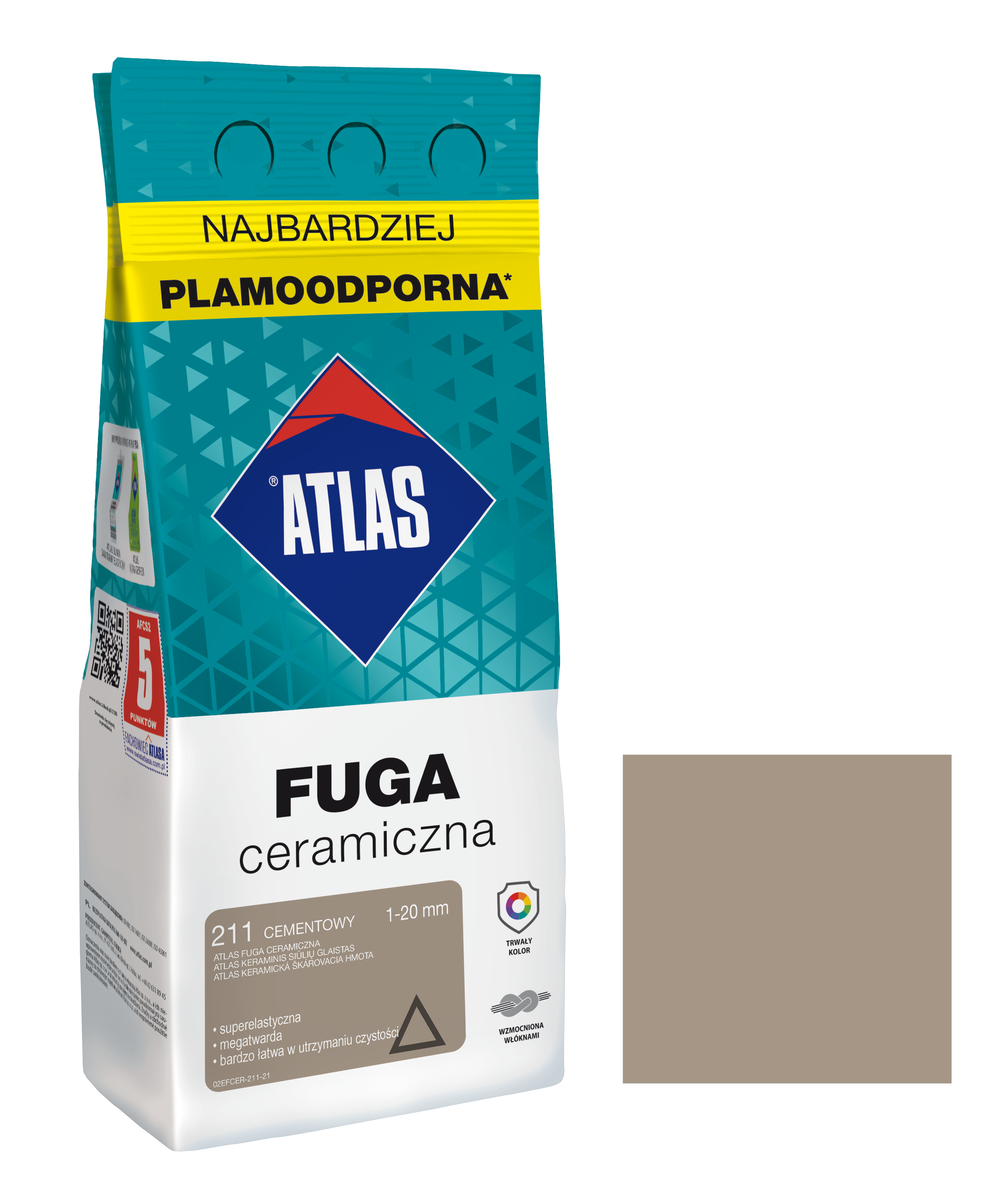 ATLAS FUGA CERAMICZNA 1-20MM 211 CEMENTOWA 2KG