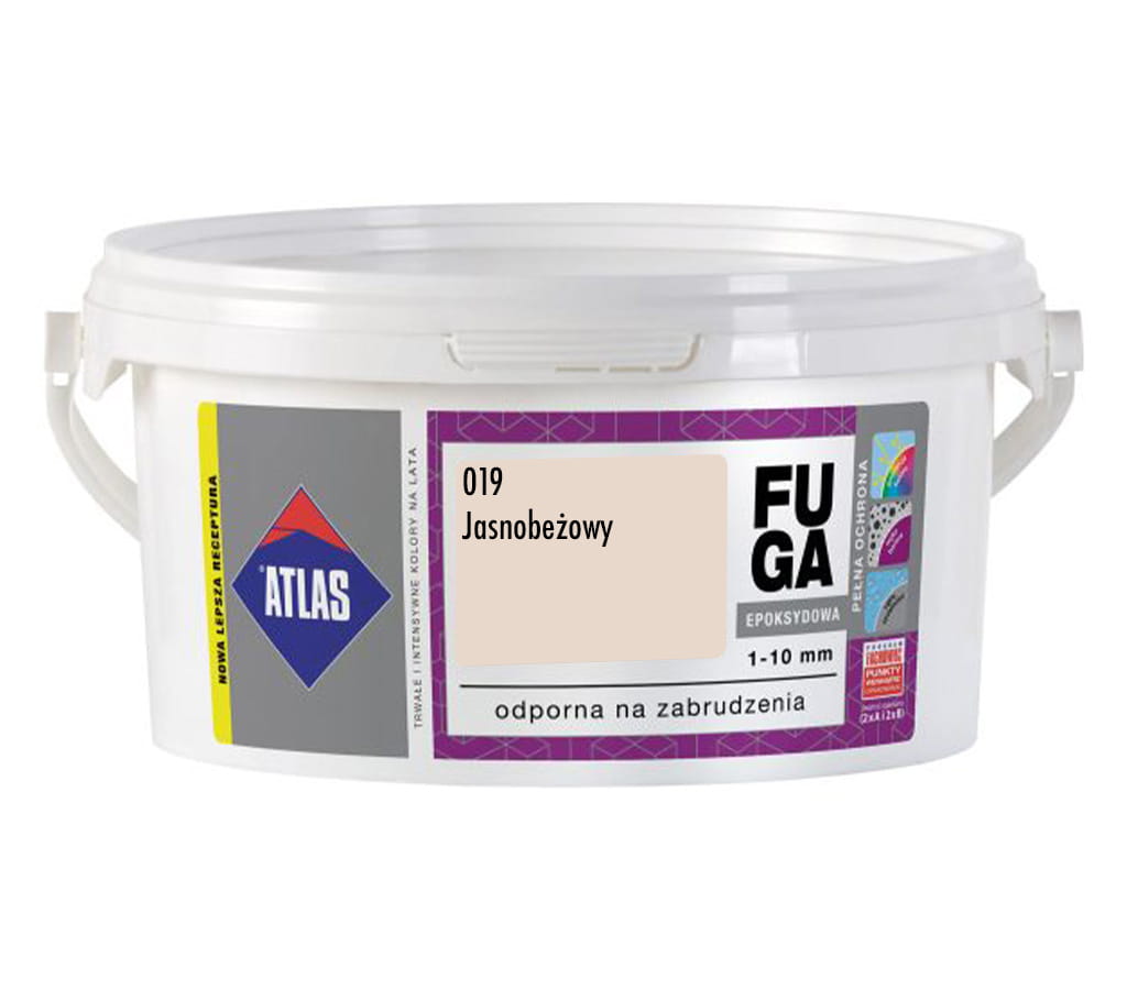 ATLAS FUGA EPOKSYDOWA 1-10MM JASNY BEŻOWY 019 2KG ZAPRAWA DO SPOINOWANIA