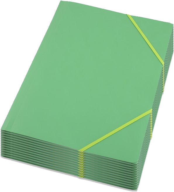 12x Teczka plastikowa z gumką D.Rect, A4, 40mm, zielony