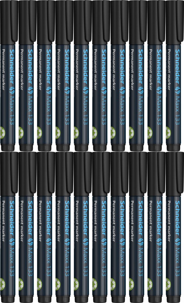 20x Marker permanentny Schneider, Maxx 133, ścięta, 4mm, czarny