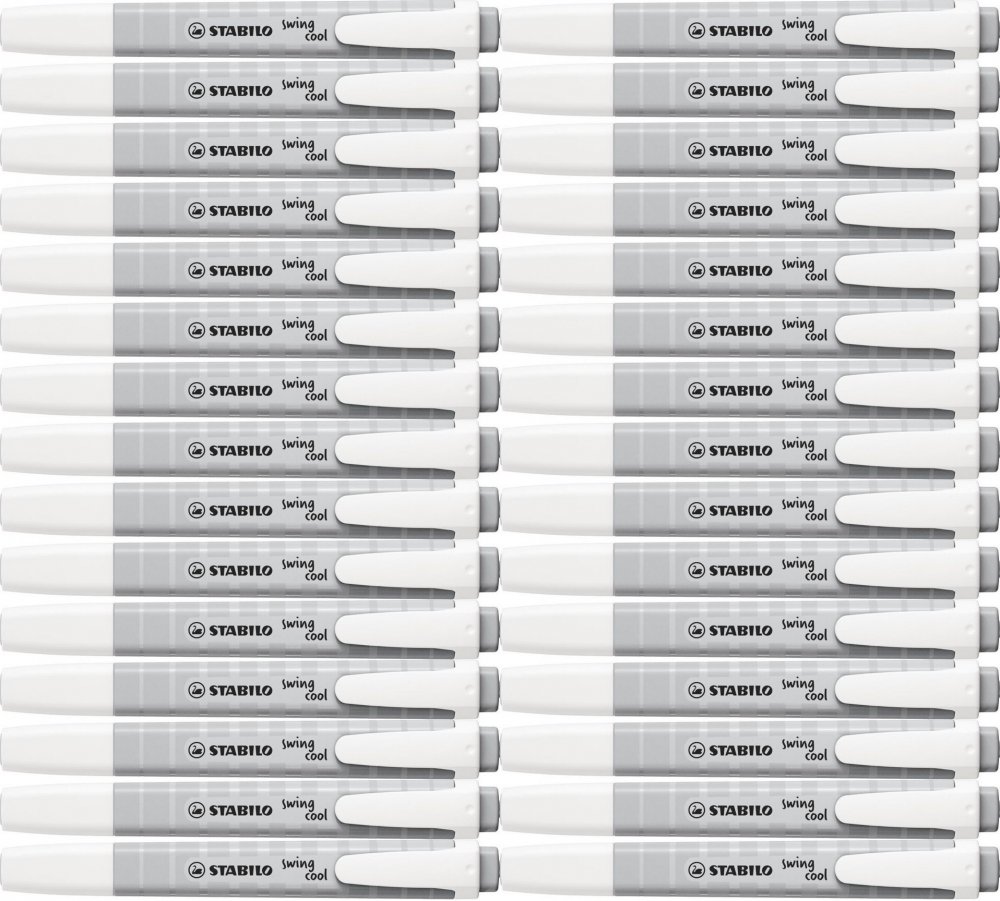 30x Zakreślacz Stabilo Swing Cool Pastel, ścięta, pastelowy, mglisty szary