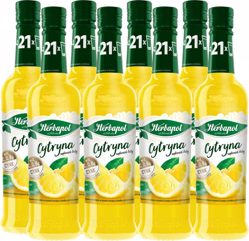 8x Syrop Herbapol Owocowa Spiżarnia, cytryna, 420ml
