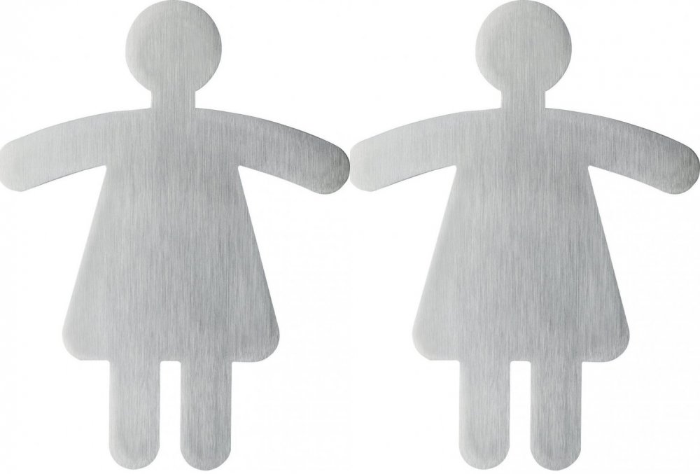 2x Tabliczka informacyjna Durable, "WC damski", 90x120mm, srebrny